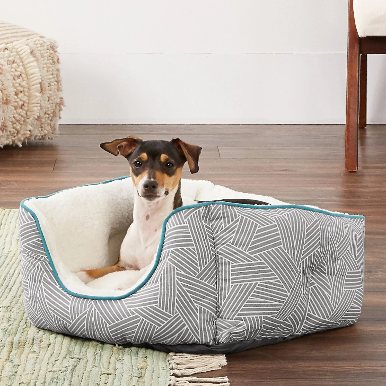 Frisco Square Deep Bolster Cat & Dog Bed 1 Frisco Square Deep Bolster Cat & Dog Bed