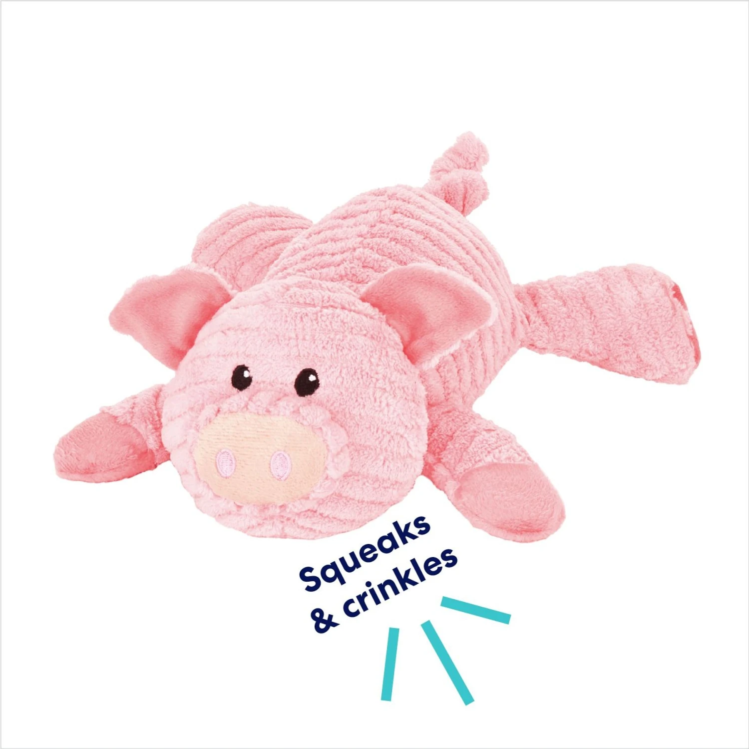 Frisco Corduroy Plush Squeaking Pig Dog Toy 3 Frisco Corduroy Plush Squeaking Pig Dog Toy - Image 3