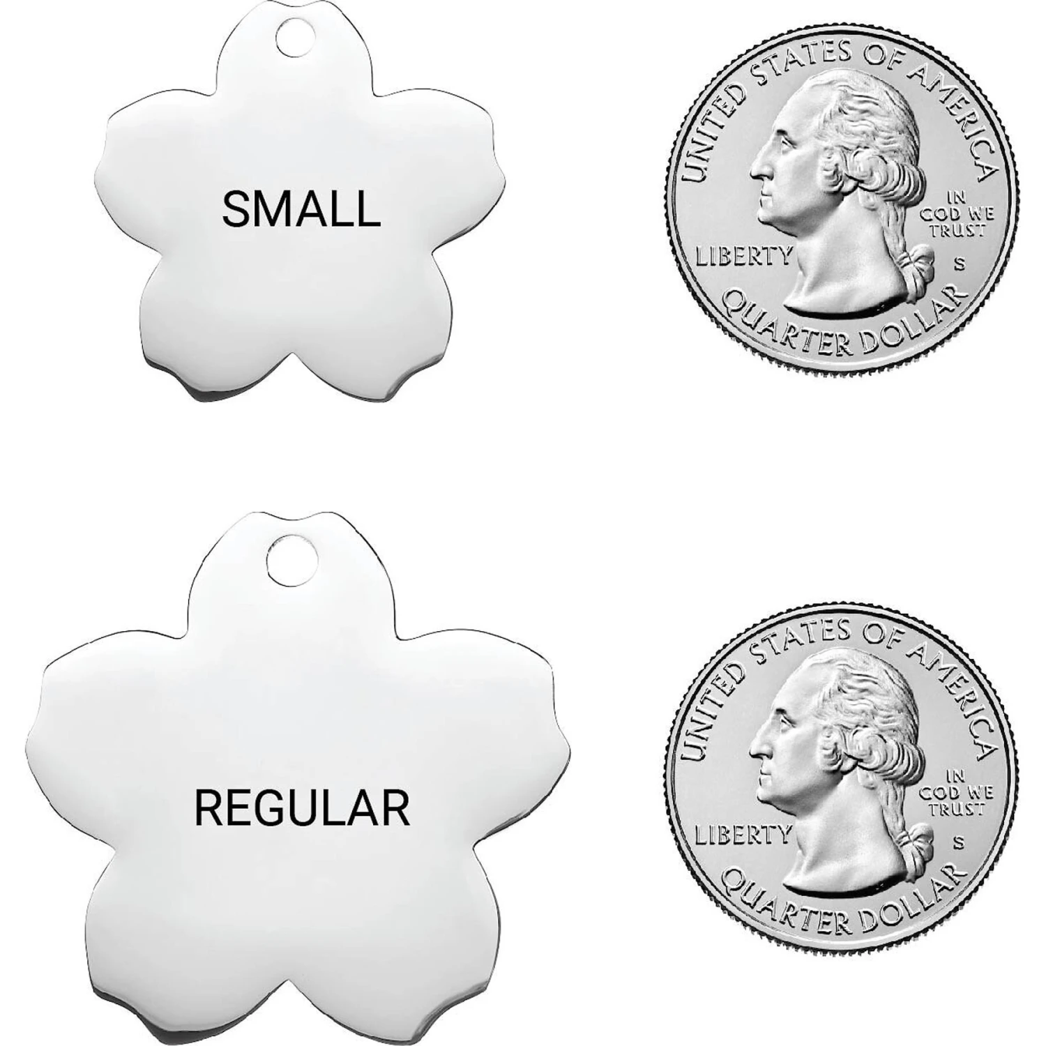 Frisco Stainless Steel Personalized Dog & Cat ID Tag, Flower 2 Frisco Stainless Steel Personalized Dog & Cat ID Tag, Flower - Image 2