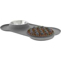Frisco Silicone Slow Feeder Mat With Stainless Steel Bowl 9 Frisco Silicone Slow Feeder Mat With Stainless Steel Bowl -Frisco 215983 PT2. AC SS1800 V1591020078