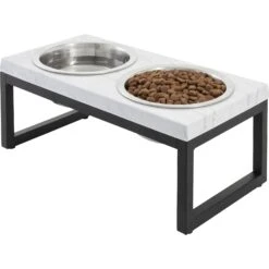 Frisco Marble Print Stainless Steel Double Elevated Dog Bowl 8 Frisco Marble Print Stainless Steel Double Elevated Dog Bowl -Frisco 216017 PT2. AC SS1800 V1591020395