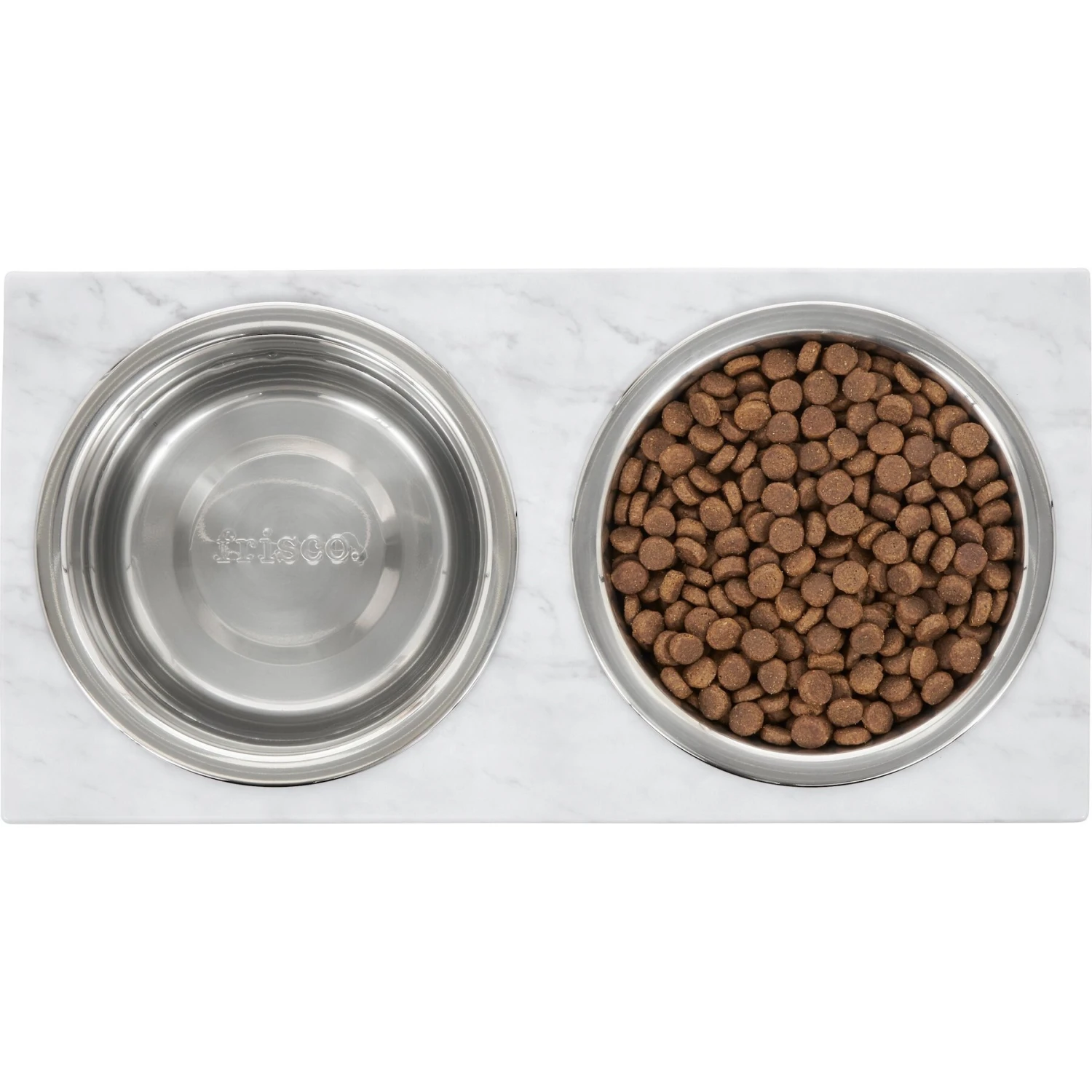 Frisco Marble Print Stainless Steel Double Elevated Dog Bowl 5 Frisco Marble Print Stainless Steel Double Elevated Dog Bowl - Image 5
