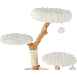 Frisco Natural Wood Modern Cat Tree With Toy, Ivory, Large -Frisco 236563 PT3. AC SS1800 V1615987312