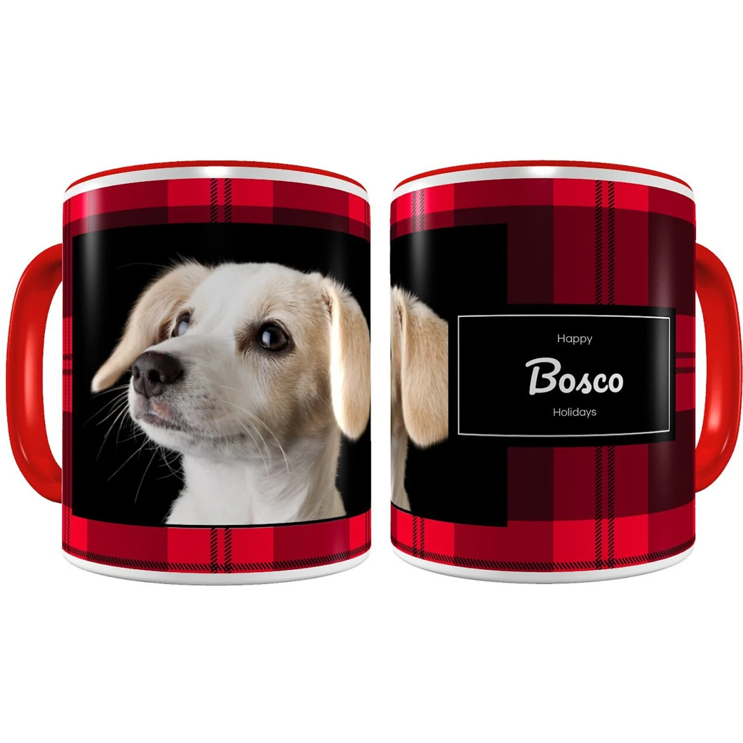 Frisco Plaid Red Personalized Coffee Mug, 11-oz 1 Frisco Plaid Red Personalized Coffee Mug, 11-oz