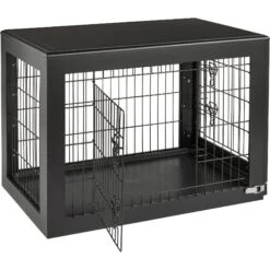 Frisco Double Door Furniture Style Dog Crate, Black -Frisco 253026 PT5. AC SS1800 V1617644239