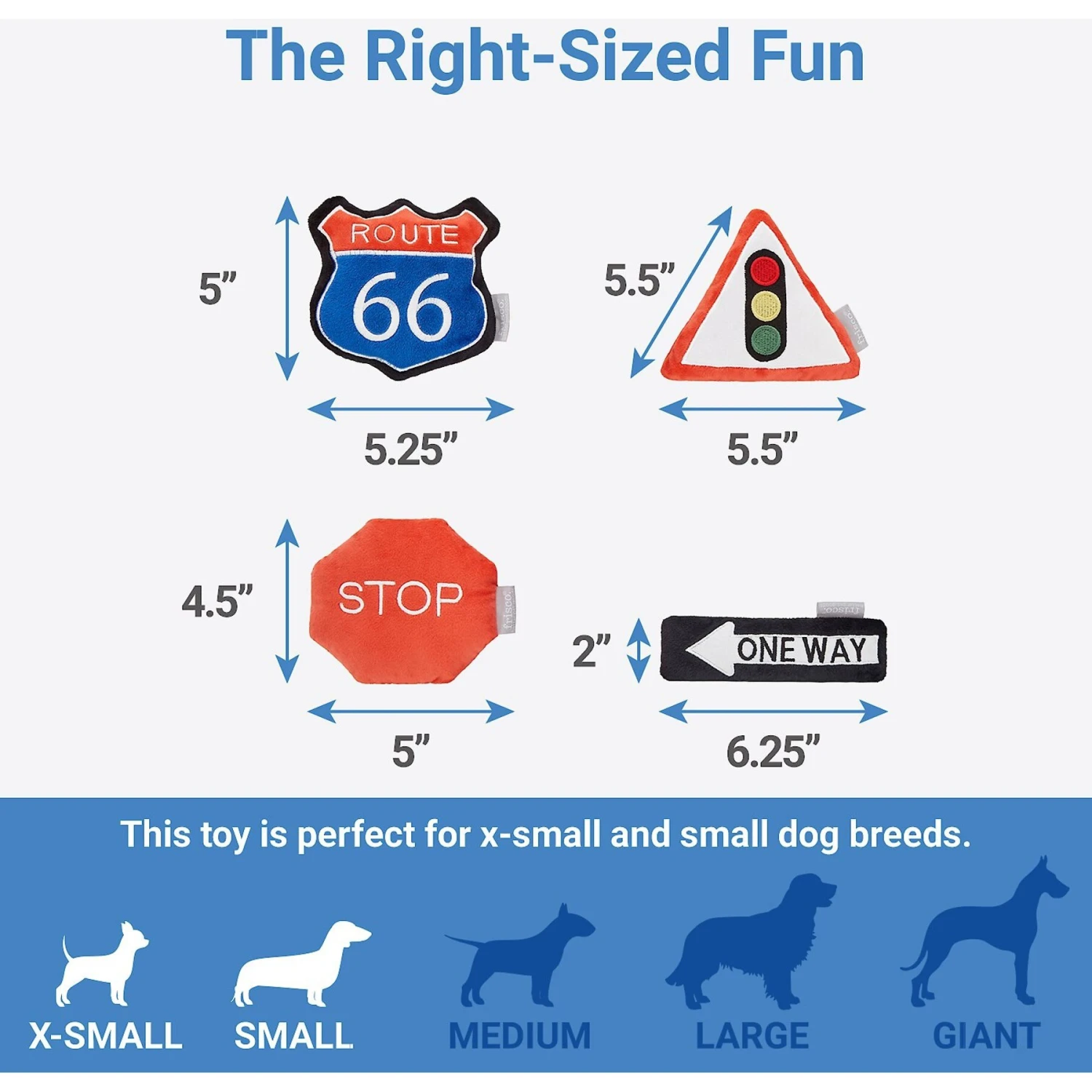 Frisco Road Trip Traffic Signs Plush Squeaky Dog Toy, 4 Count 2 Frisco Road Trip Traffic Signs Plush Squeaky Dog Toy, 4 Count - Image 2