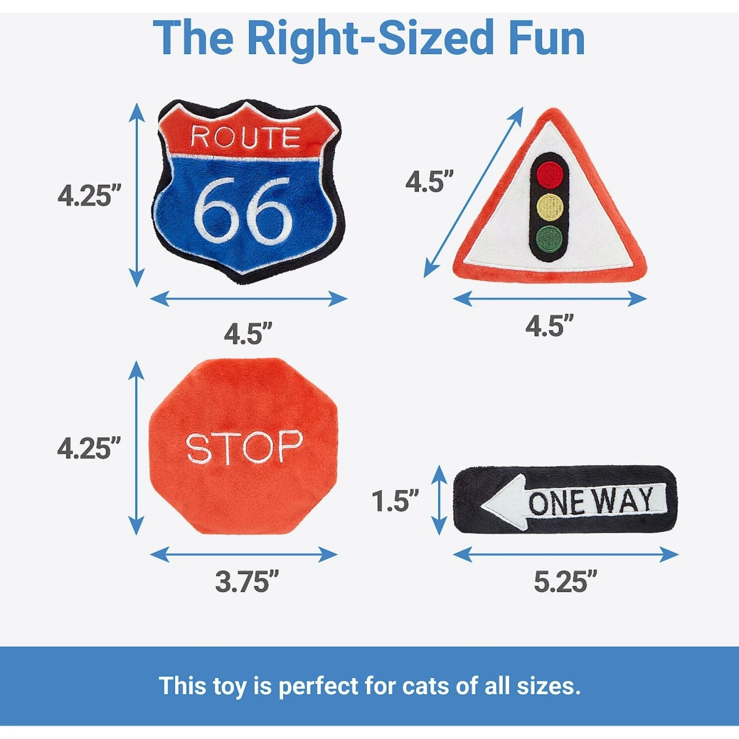 Frisco Road Trip Traffic Signs Plush Cat Toy With Catnip 2 Frisco Road Trip Traffic Signs Plush Cat Toy With Catnip - Image 2