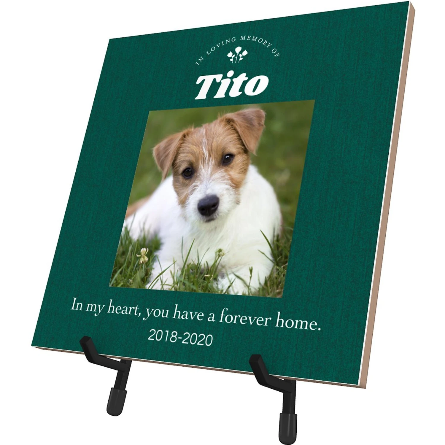 Frisco Personalized "Forever Home" Memorial Ceramic Photo Tile With Stand, 8" X 10" 1 Frisco Personalized "Forever Home" Memorial Ceramic Photo Tile With Stand, 8" X 10"