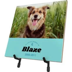 Frisco Personalized "Love" Memorial Ceramic Photo Tile With Stand, 8" X 10"