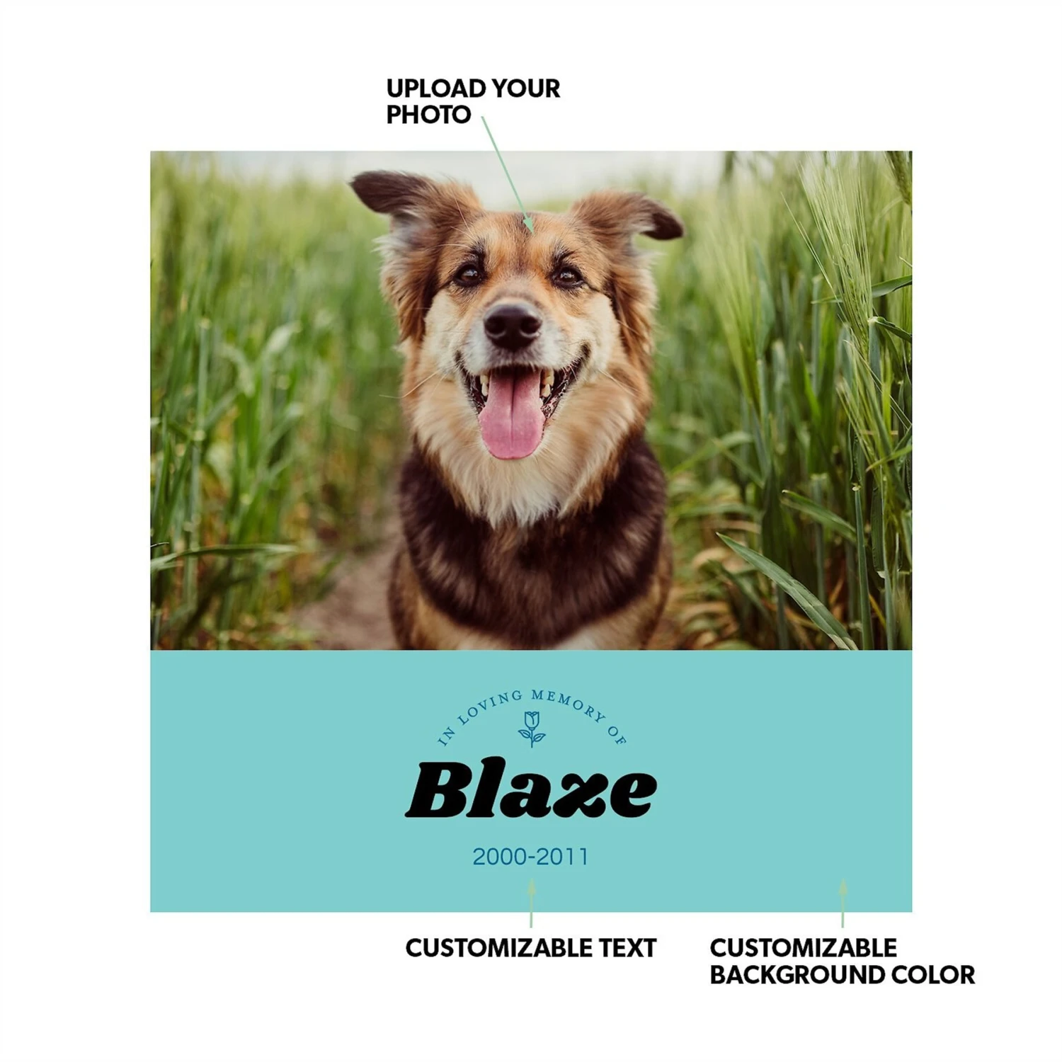 Frisco Personalized "Love" Memorial Ceramic Photo Tile With Stand, 8" X 10" 2 Frisco Personalized "Love" Memorial Ceramic Photo Tile With Stand, 8" X 10" - Image 2