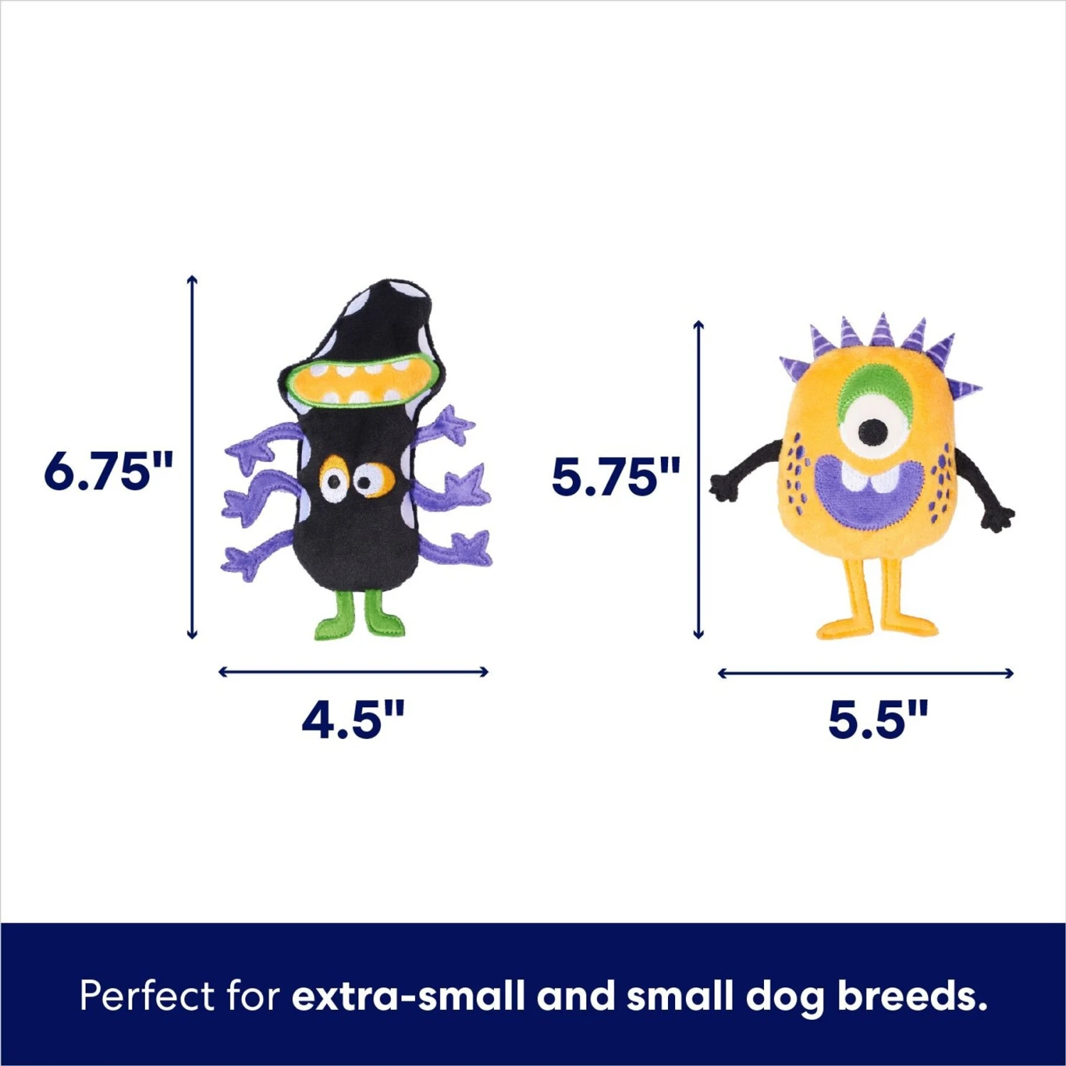 Frisco Halloween Friendly Monsters Plush Squeaky Dog Toy 2 Frisco Halloween Friendly Monsters Plush Squeaky Dog Toy - Image 2