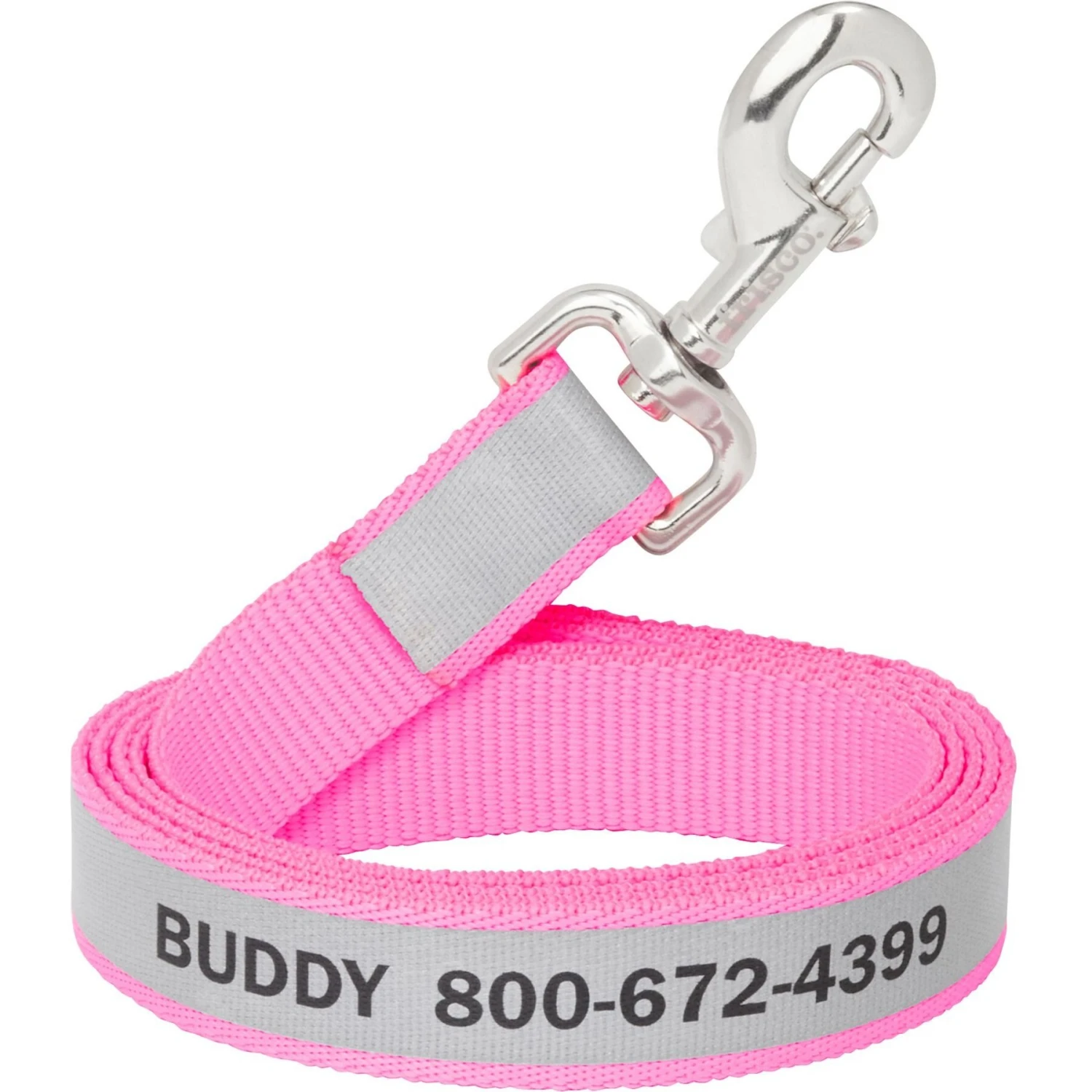 Frisco Solid Polyester Personalized Reflective Dog Leash 1 Frisco Solid Polyester Personalized Reflective Dog Leash
