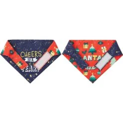 Frisco Santa's Favorite & Cheers To The New Year Dog & Cat Reversible Bandana -Frisco 276285 PT5. AC SS1800 V1637709159
