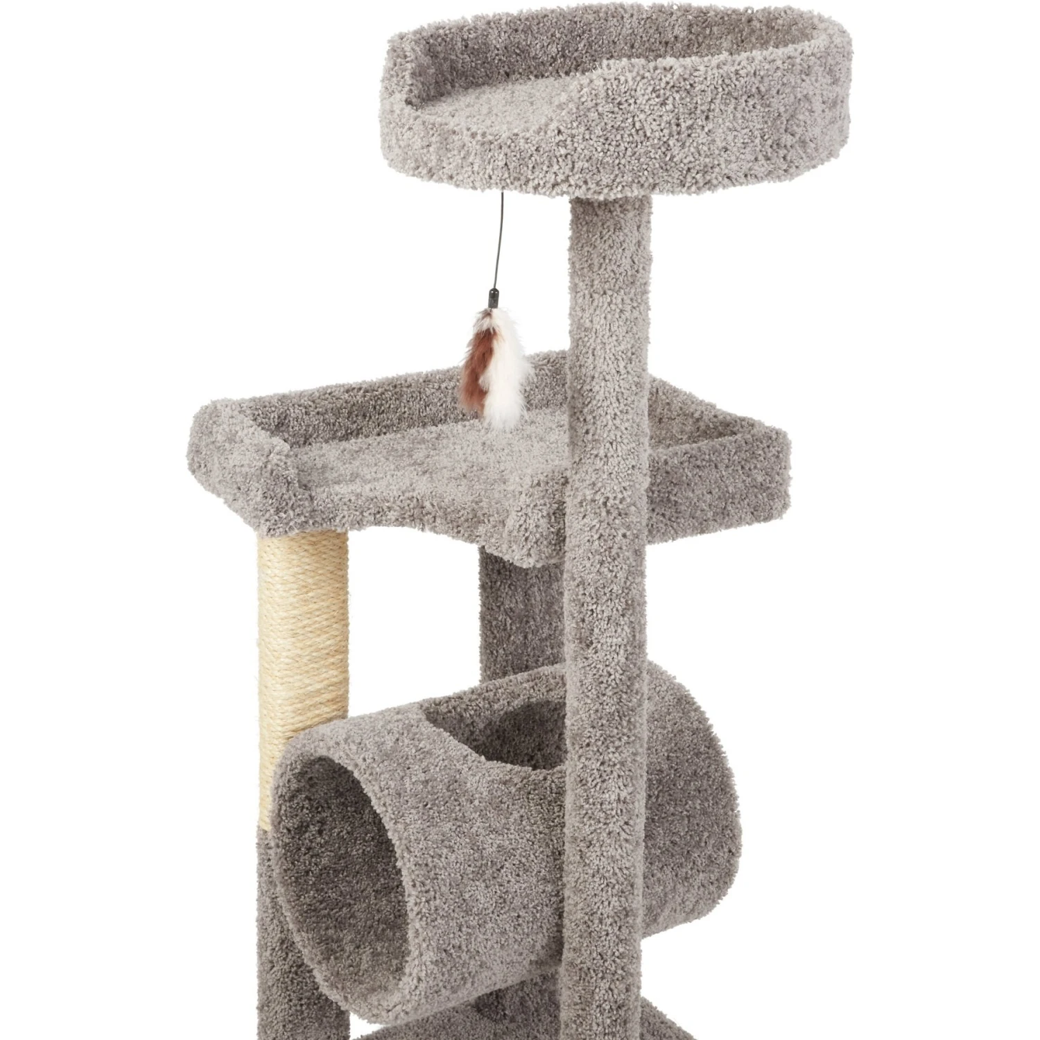 Frisco 54-in Real Carpet Cat Tree With Tunnel And Square Perches 3 Frisco 54-in Real Carpet Cat Tree With Tunnel And Square Perches - Image 3