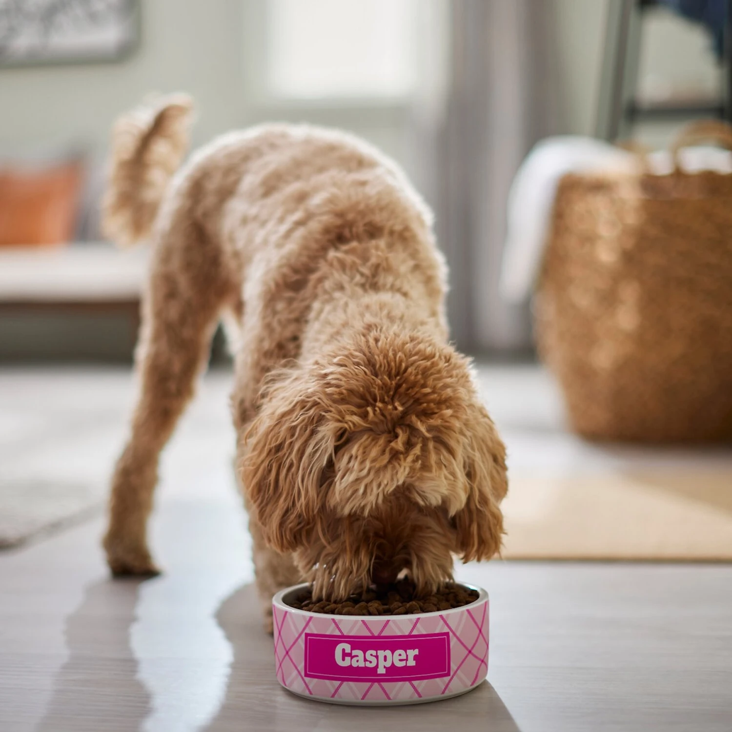 Frisco Personalized Plaid Ceramic Dog Bowl 5 Frisco Personalized Plaid Ceramic Dog Bowl - Image 5