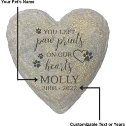 Frisco "Paws On Our Hearts" Heart Personalized Dog & Cat Memorial Garden Stone -Frisco 287032 PT3. AC SS1800 V1645642893