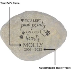 Frisco "Paws On Our Hearts" Personalized Dog & Cat Memorial Garden Stone -Frisco 287035 PT3. AC SS1800 V1645642903