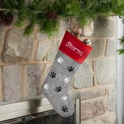 Frisco Paw Print Personalized Dog & Cat Stocking -Frisco 295071 PT2. AC SS1800 V1636645292