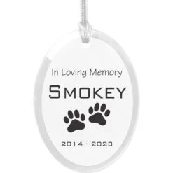 Frisco "In Loving Memory" Paw Glass Personalized Ornament