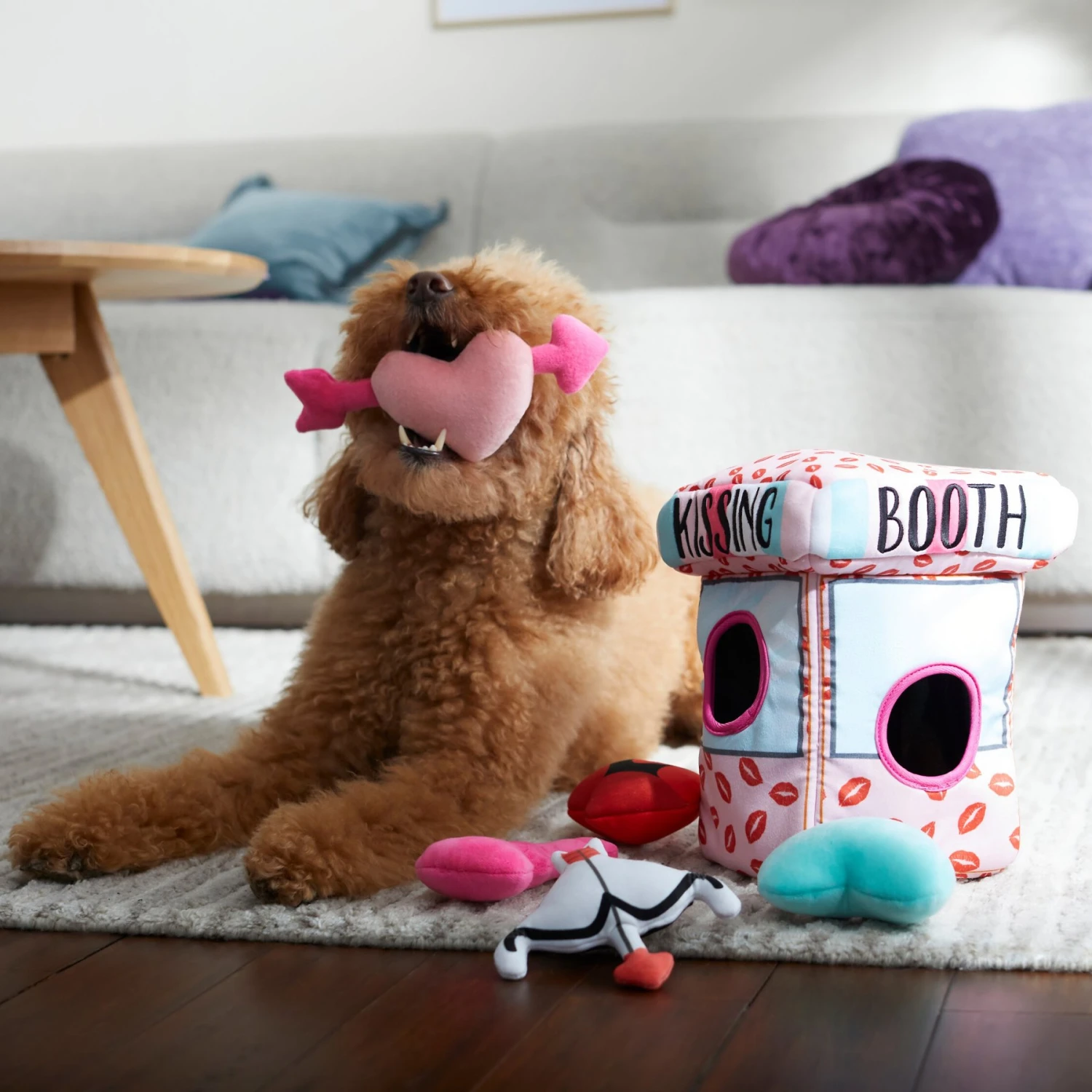 Frisco Valentine Kissing Booth Hide & Seek Puzzle Plush Squeaky Dog Toy 4 Frisco Valentine Kissing Booth Hide & Seek Puzzle Plush Squeaky Dog Toy - Image 4