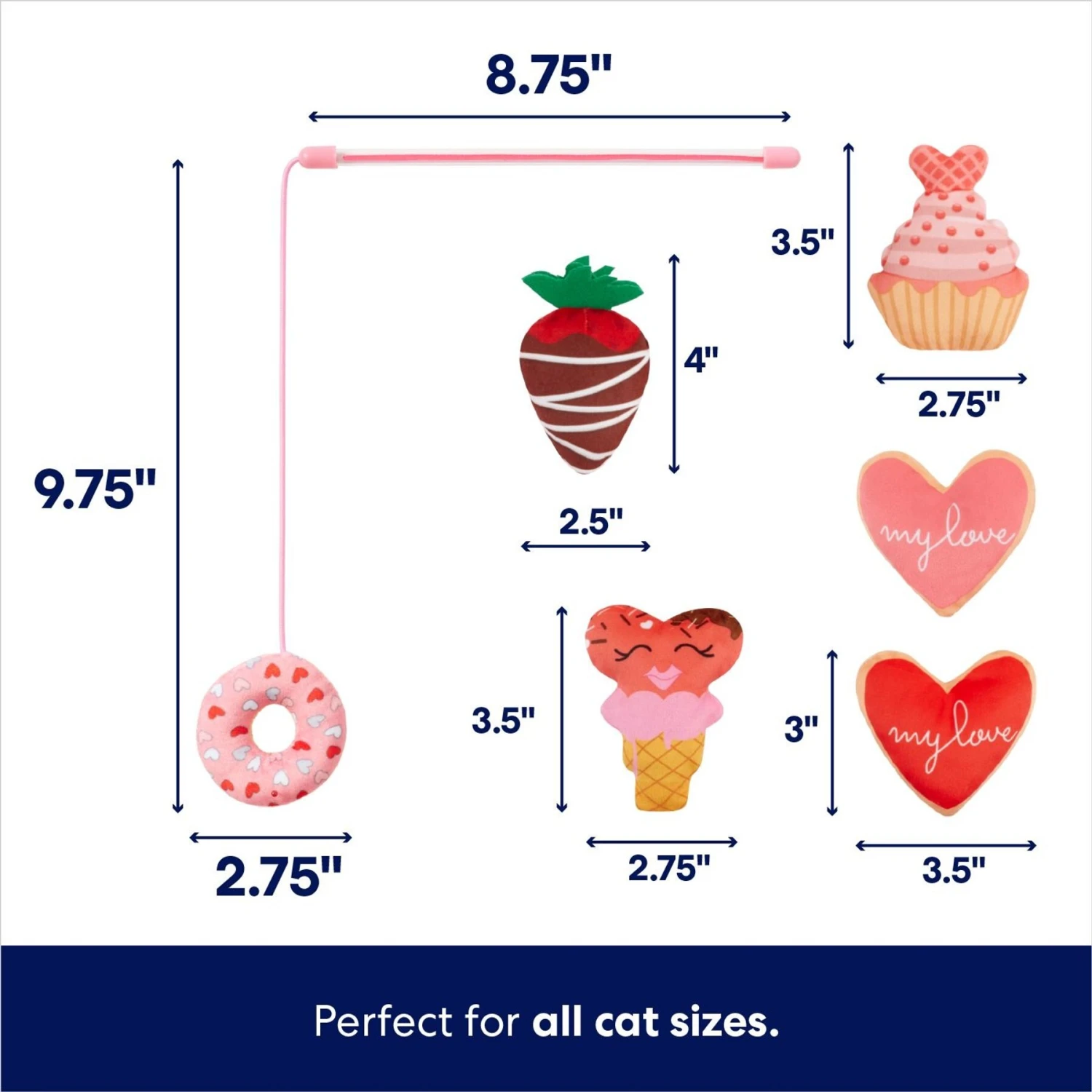 Frisco Valentine Variety Pack Cat Toy With Catnip, 13 Count 2 Frisco Valentine Variety Pack Cat Toy With Catnip, 13 Count - Image 2