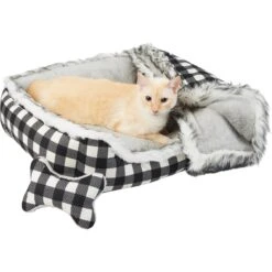 Frisco Buffalo Check Cuddler Pet Bed & Gift Set, Black & White 8 Frisco Buffalo Check Cuddler Pet Bed & Gift Set, Black & White -Frisco 299397 PT2. AC SS1800 V1639093612