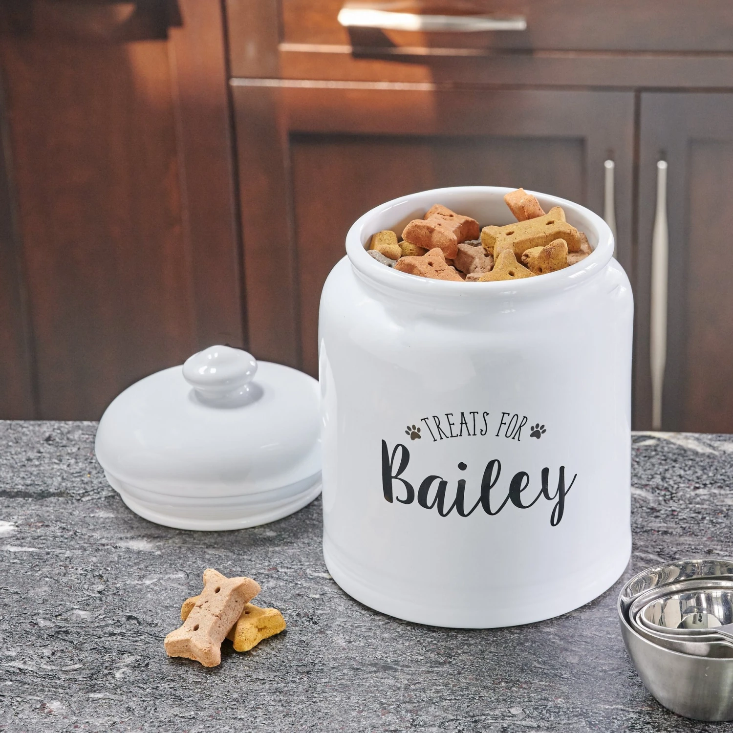Frisco Ceramic "Treats For" Personalized Treat Jar, 13 Cup, 104oz 3 Frisco Ceramic "Treats For" Personalized Treat Jar, 13 Cup, 104oz - Image 3