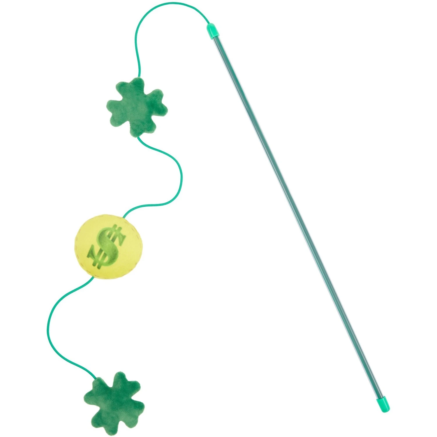 Frisco St. Patrick's Shamrock Teaser Wand Cat Toy With Catnip 1 Frisco St. Patrick's Shamrock Teaser Wand Cat Toy With Catnip