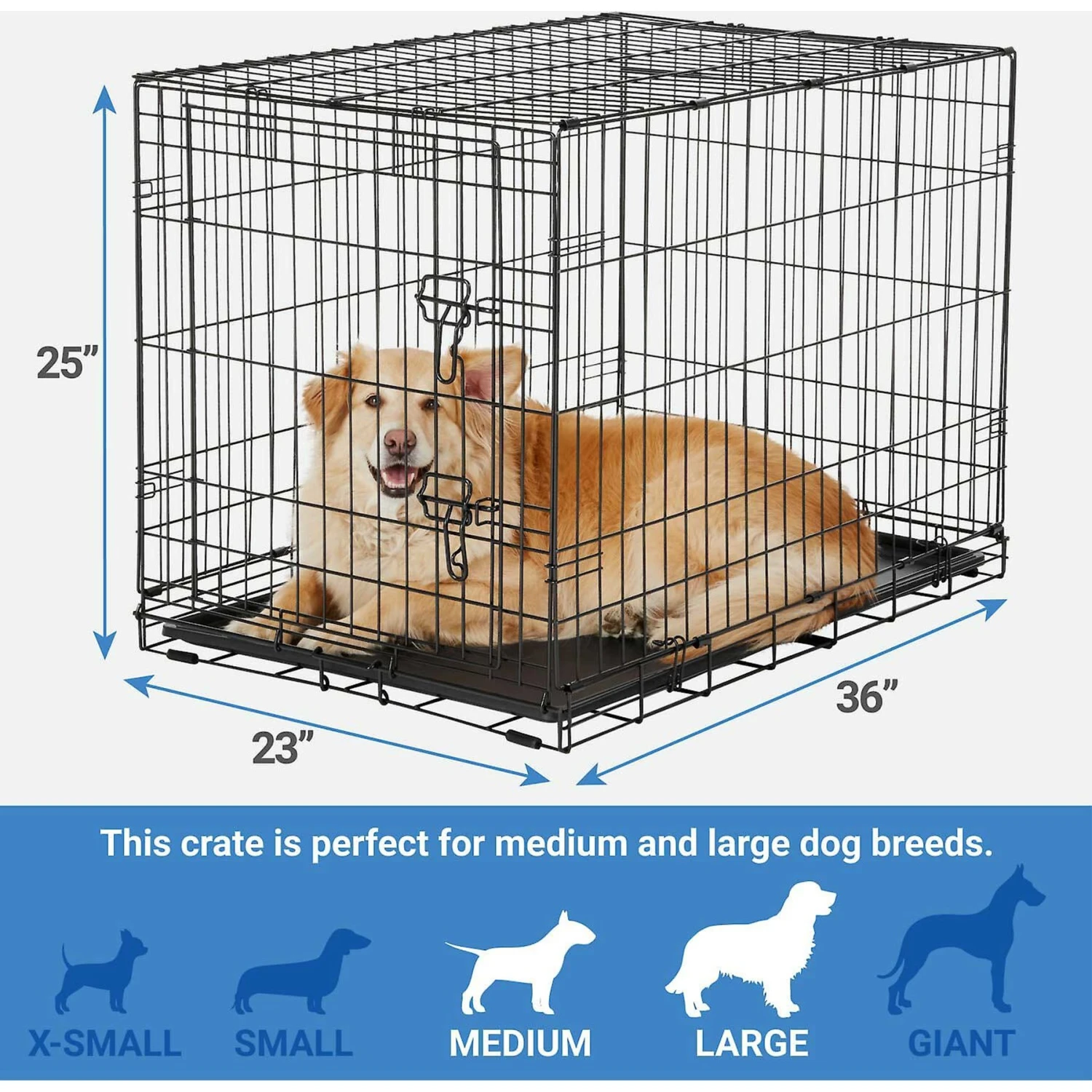 Frisco Fold & Carry Single Door Collapsible Wire Dog Crate & Frisco Premium Extra Large Printed Dog Training & Potty Pads 3 Frisco Fold & Carry Single Door Collapsible Wire Dog Crate & Frisco Premium Extra Large Printed Dog Training & Potty Pads - Image 3