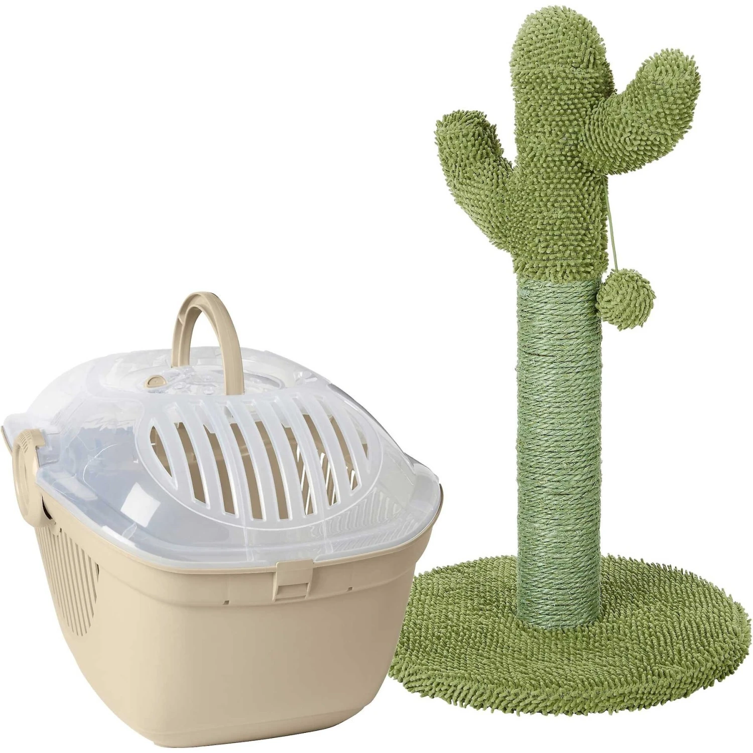 Frisco Top Loading Cat Kennel & Frisco Cactus Cat Scratching Post 1 Frisco Top Loading Cat Kennel & Frisco Cactus Cat Scratching Post