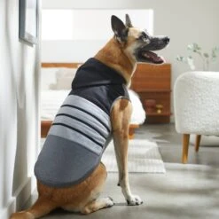 Frisco Gray Striped Dog & Cat Hoodie -Frisco 317305 PT8. AC SS1800 V1646437959