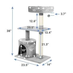 Frisco 61-in Faux Fur Cat Tree & Condo & Frisco 38-in Cat Tree With Condo, Top Perch & Toy 15 Frisco 61-in Faux Fur Cat Tree & Condo & Frisco 38-in Cat Tree With Condo, Top Perch & Toy -Frisco 318964 PT6. AC SS1800 V1630359370