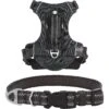Frisco Outdoor Premium Ripstop Nylon Dog Harness With Pocket & Frisco Outdoor Nylon Reflective Comfort Padded Dog Collar