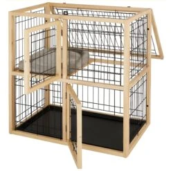 Frisco Collapsible Wood & Wire Cat Cage Playpen, 2 Level 8 Frisco Collapsible Wood & Wire Cat Cage Playpen, 2 Level -Frisco 323214 PT3. AC SS1800 V1645493866