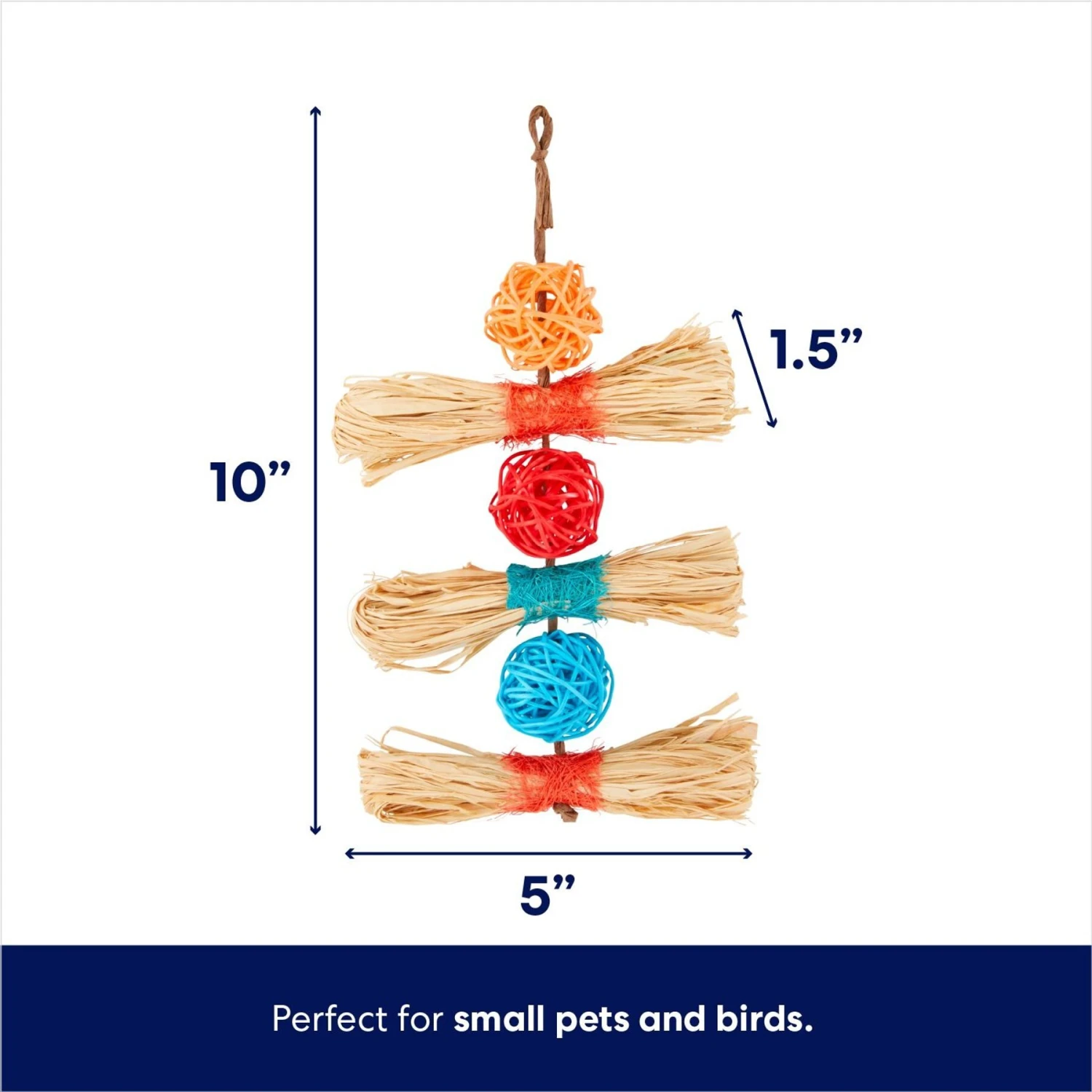 Frisco Hanging Ball & Grass Small Pet Chew Toy 2 Frisco Hanging Ball & Grass Small Pet Chew Toy - Image 2