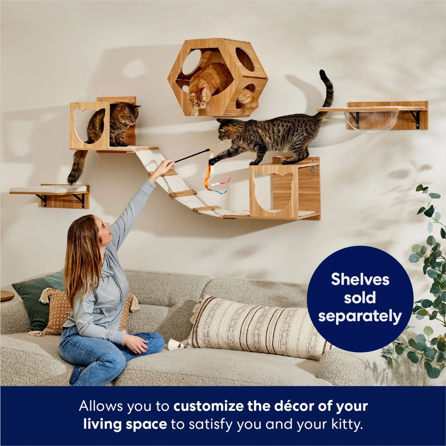 Frisco Hexagon Wall Mounted Cat Wall Shelf 3 Frisco Hexagon Wall Mounted Cat Wall Shelf - Image 3