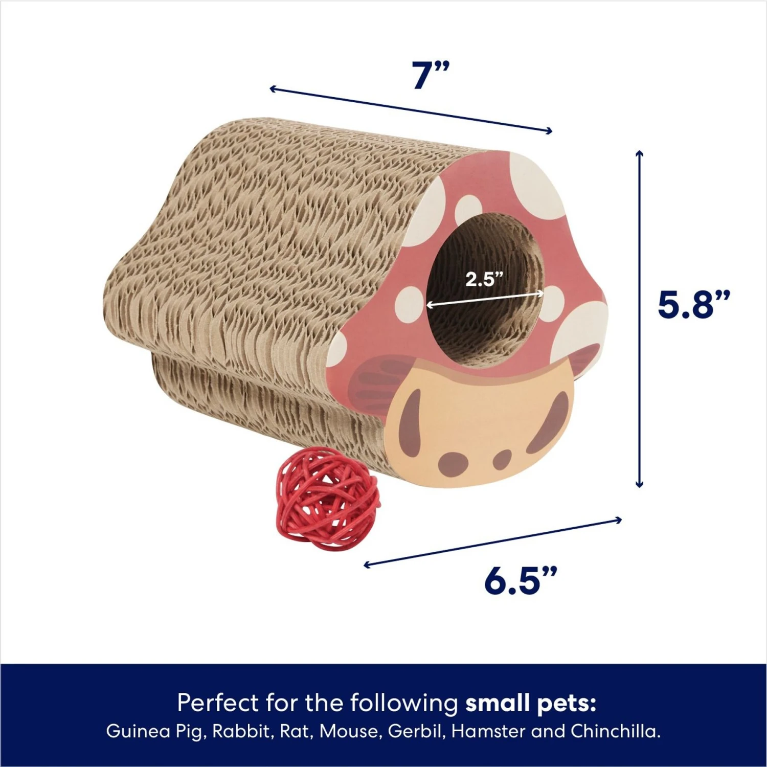 Frisco Mushroom Hide & Chew Small Pet Toy 2 Frisco Mushroom Hide & Chew Small Pet Toy - Image 2