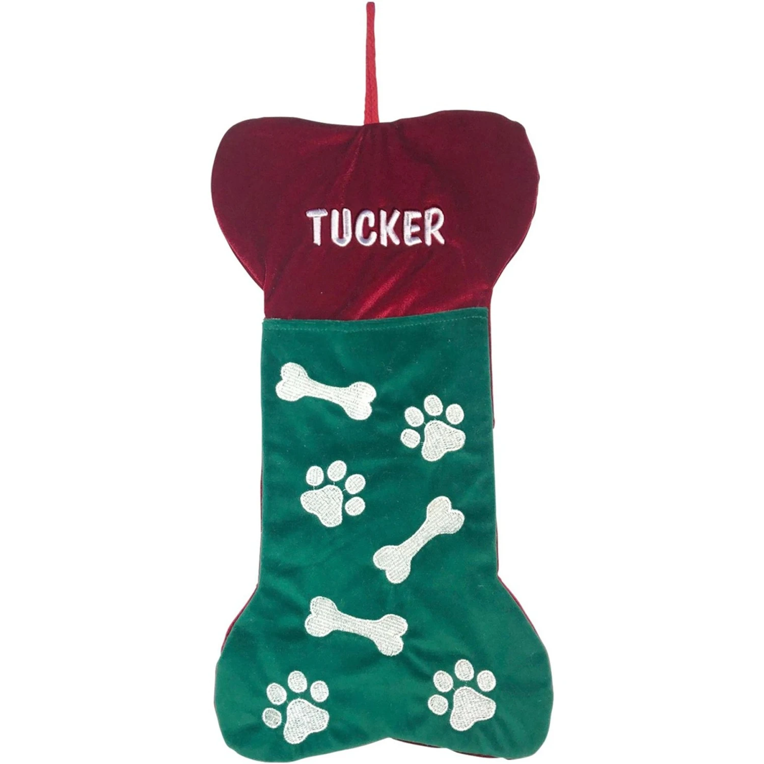 Frisco Personalized Bone Shaped Holiday Dog Stocking 1 Frisco Personalized Bone Shaped Holiday Dog Stocking