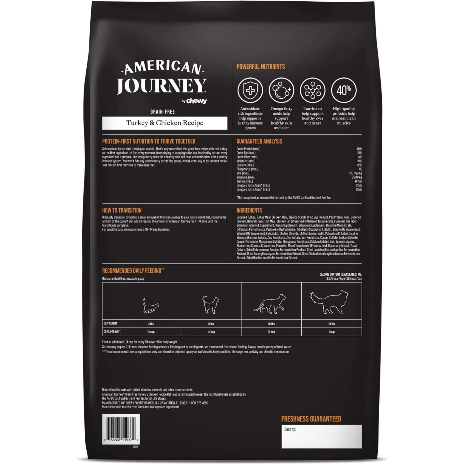 American Journey Turkey & Chicken Recipe Grain-Free Dry Cat Food + 4 Items 3 American Journey Turkey & Chicken Recipe Grain-Free Dry Cat Food + 4 Items - Image 3