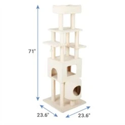 Frisco 71-in Faux Fur Cat Tree & Condo & Frisco Deshedding Dog & Cat Brush -Frisco 660294 PT2. AC SS1800 V1666838727