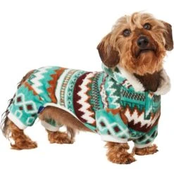 Frisco Fairisle Cozy Plush Fleece Dog & Cat PJs, Green