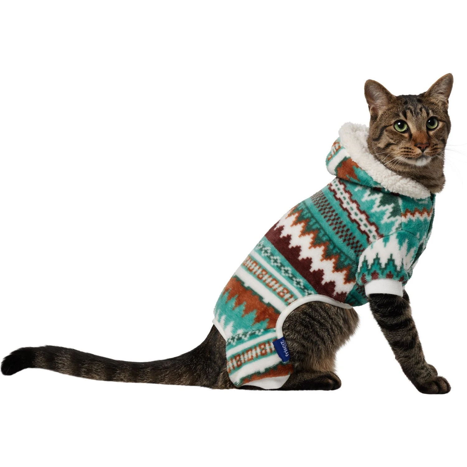 Frisco Fairisle Cozy Plush Fleece Dog & Cat PJs, Green 3 Frisco Fairisle Cozy Plush Fleece Dog & Cat PJs, Green - Image 3