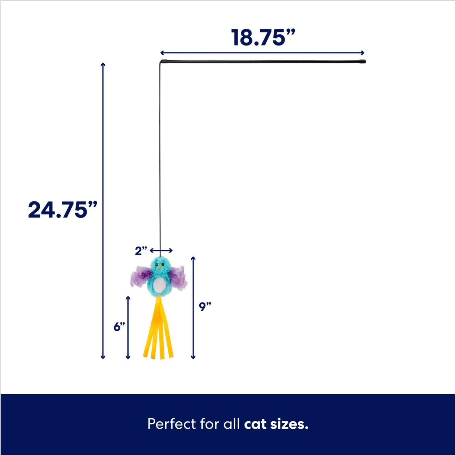 Frisco Squirrel Plush Cat Toy With Refillable Catnip & Frisco Bird With Feathers Teaser Wand Cat Toy With Catnip 7 Frisco Squirrel Plush Cat Toy With Refillable Catnip & Frisco Bird With Feathers Teaser Wand Cat Toy With Catnip - Image 7