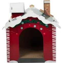 Frisco Holiday Log Cabin Cardboard Cat House & Frisco Holiday Santa's Workshop Cardboard Cat House -Frisco 986198 PT7. AC SS1800 V1698257790