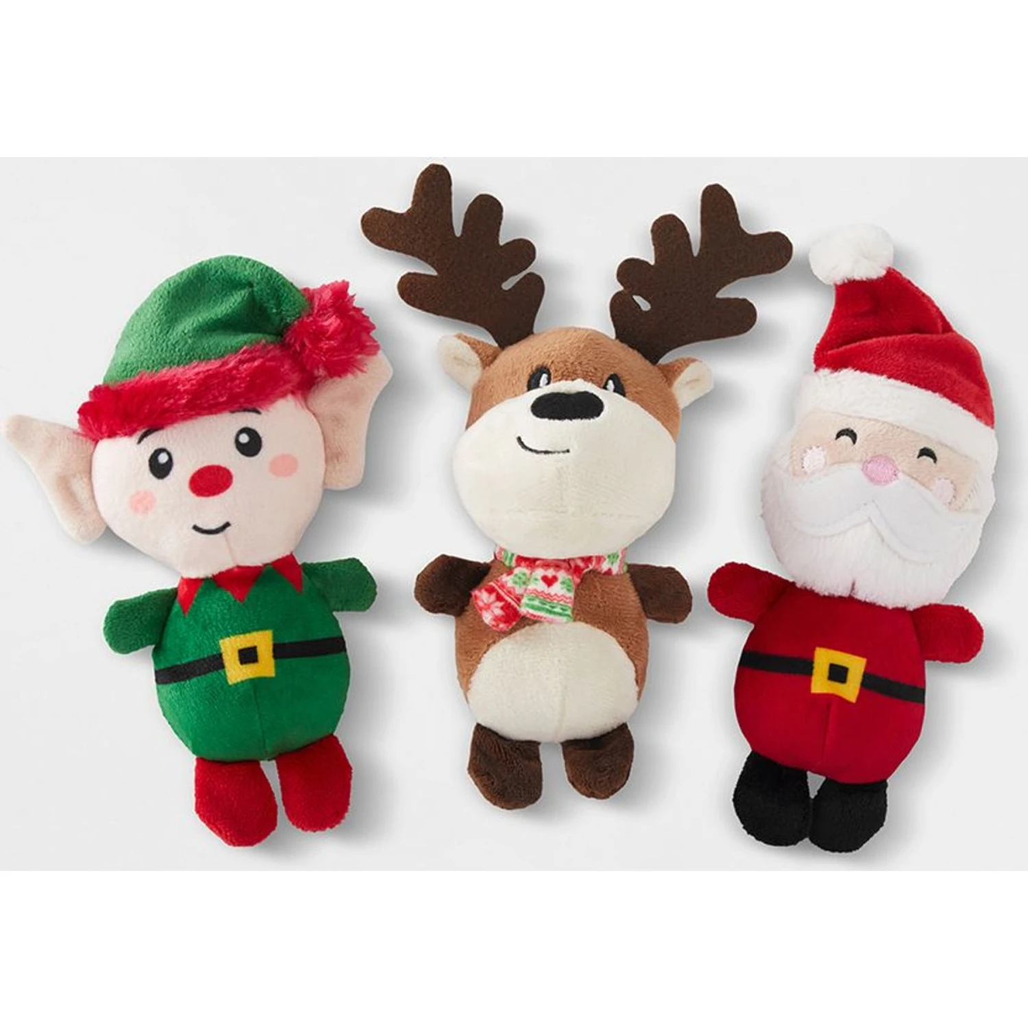 Frisco Holiday Santa's Helpers Plush Squeaky Dog Toy, 3 Count & Frisco Holiday Ho Ho Ho Fetch Squeaky Tennis Ball Dog Toy 1 Frisco Holiday Santa's Helpers Plush Squeaky Dog Toy, 3 Count & Frisco Holiday Ho Ho Ho Fetch Squeaky Tennis Ball Dog Toy